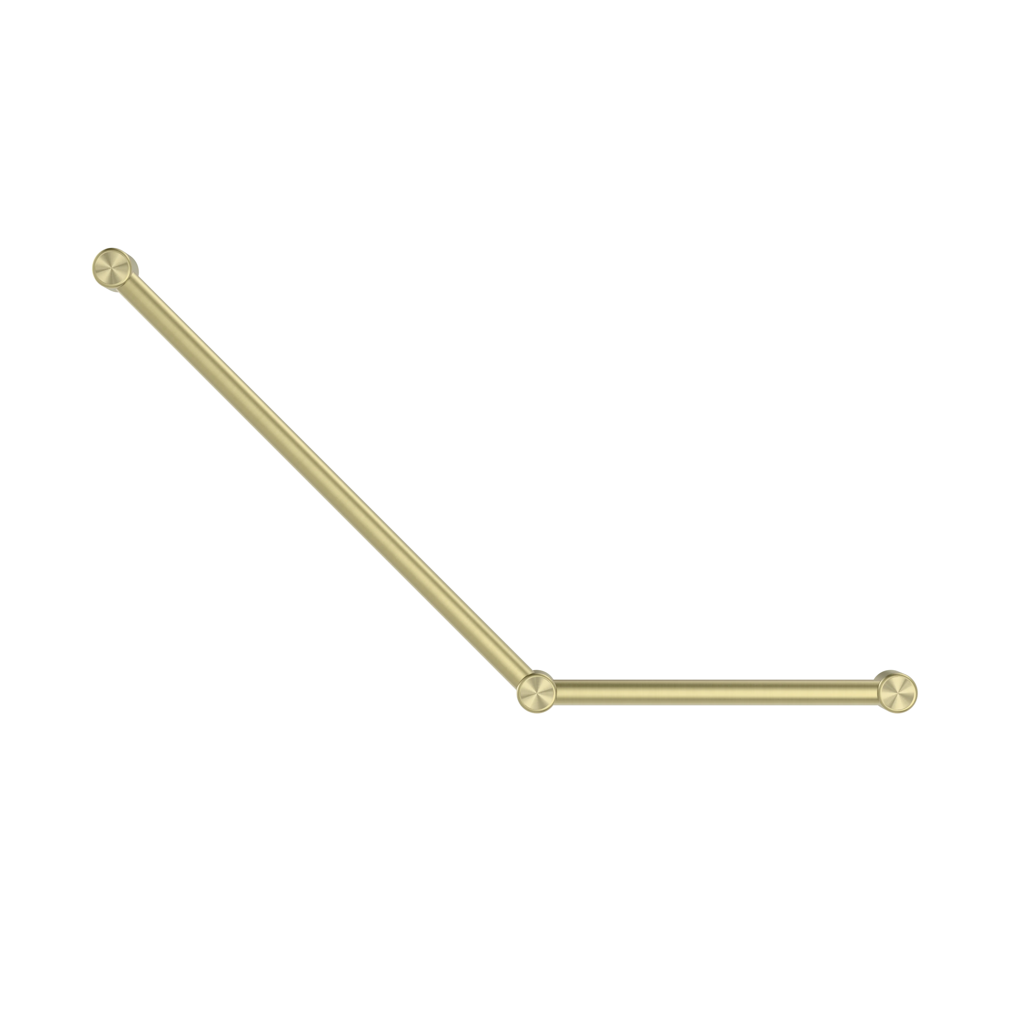 Mecca Care 32mm Ambulant Toilet Grab Rail 45 Degree 750X450mm Brushed Gold