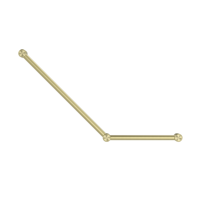 Mecca Care 32mm Ambulant Toilet Grab Rail 45 Degree 750X450mm Brushed Gold