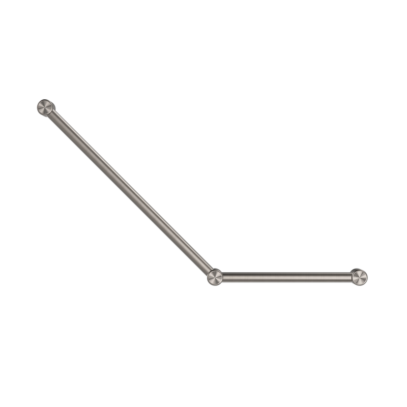 Mecca Care 32mm Ambulant Toilet Grab Rail 45 Degree 750X450mm Brushed Nickel