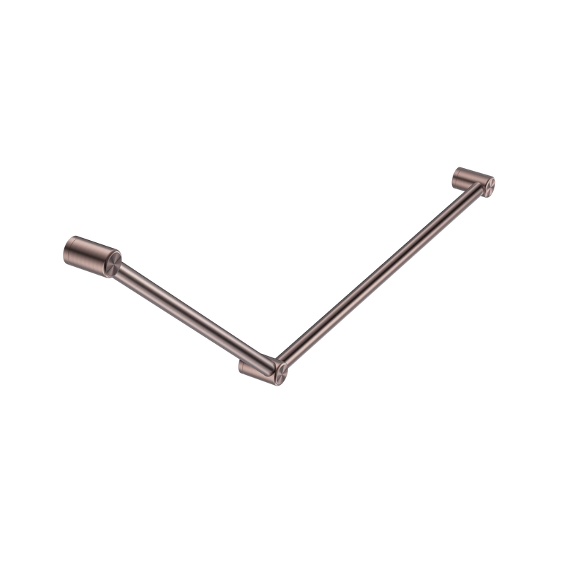 Mecca Care 32mm DDA Accessible Toilet Grab Rail Set 45 Degree 750X900mm Brushed Bronze