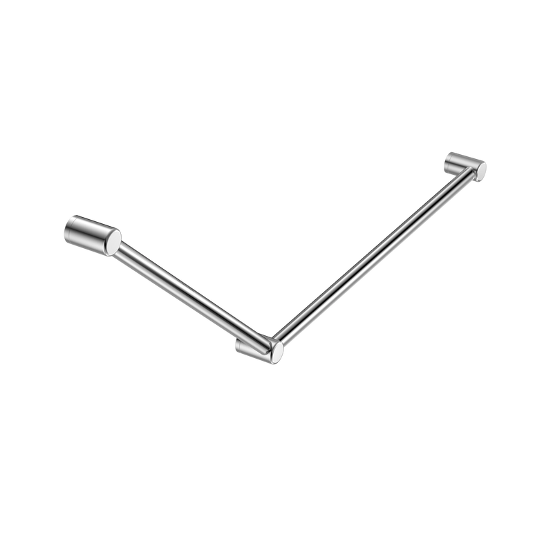 Mecca Care 32mm DDA Accessible Toilet Grab Rail Set 45 Degree 750X900mm Chrome