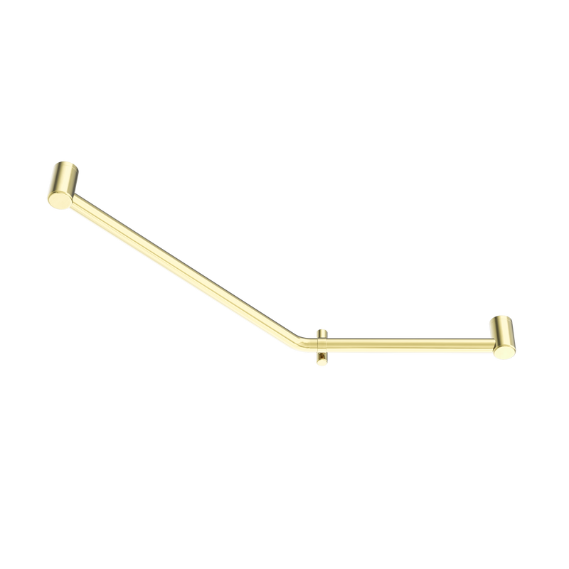 Mecca Care 32mm Ambulant 45 Degree Bent Tube Grab Rail 450X650mm Brushed Gold