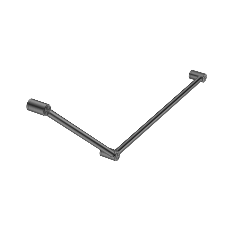 Mecca Care 32mm DDA Accessible Toilet Grab Rail Set 45 Degree 750X900mm Gun Metal