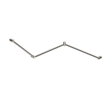 Mecca Care 32mm DDA Accessible Toilet Grab Rail Set 45 Degree Continuous 750X965X1025mm Brushed Nickel