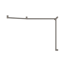 Mecca Care 32mm DDA Accessible Toilet Grab Rail Set 45 Degree Continuous 750X965X1025mm Brushed Nickel