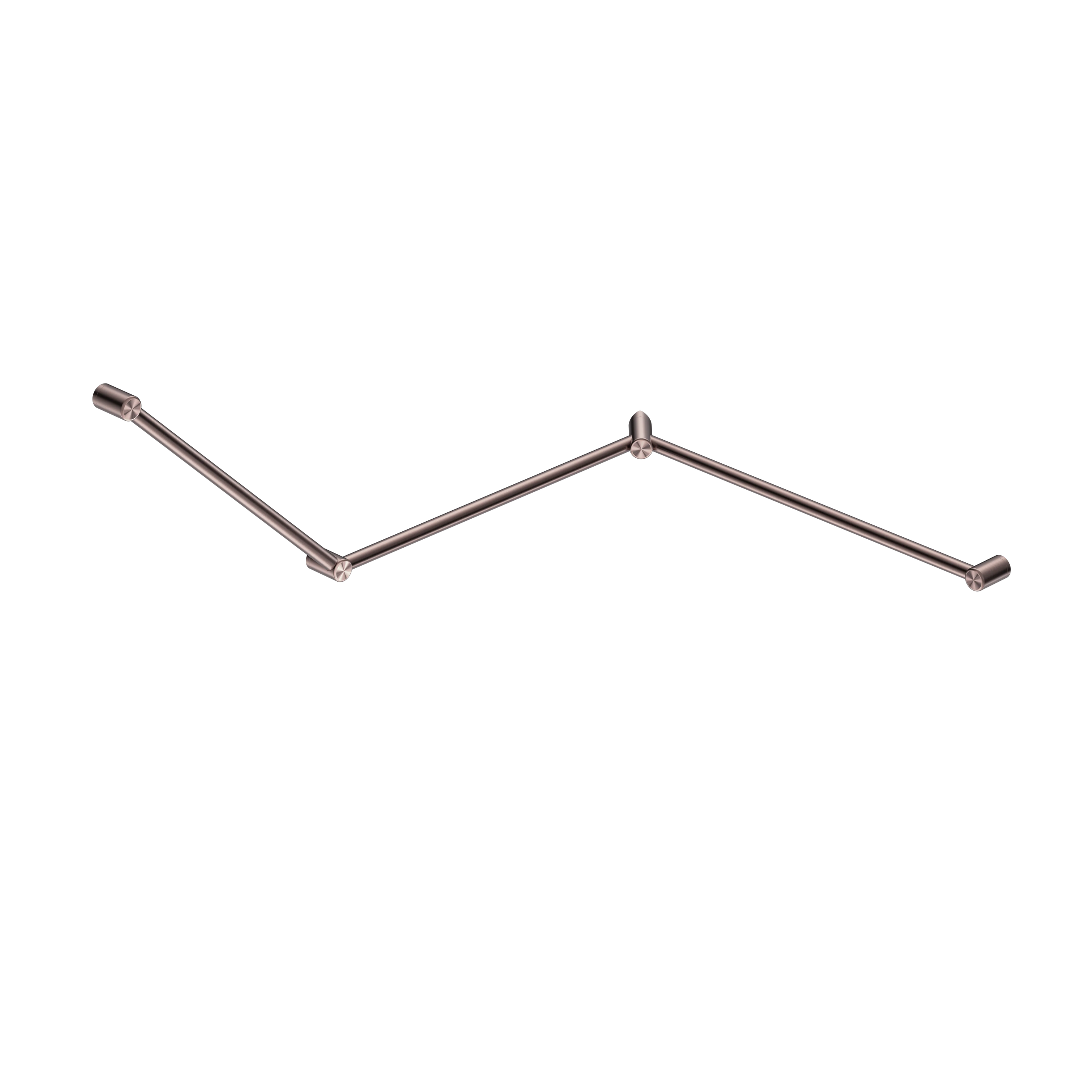 Mecca Care 32mm DDA Accessible Toilet Grab Rail Set 45 Degree Continuous 750X965X1025mm Brushed Bronze