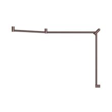 Mecca Care 32mm DDA Accessible Toilet Grab Rail Set 45 Degree Continuous 750X965X1025mm Brushed Bronze