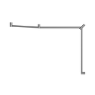 Mecca Care 32mm DDA Accessible Toilet Grab Rail Set 45 Degree Continuous 750X965X1025mm Chrome