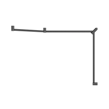 Mecca Care 32mm DDA Accessible Toilet Grab Rail Set 45 Degree Continuous 750X965X1025mm Gun Metal