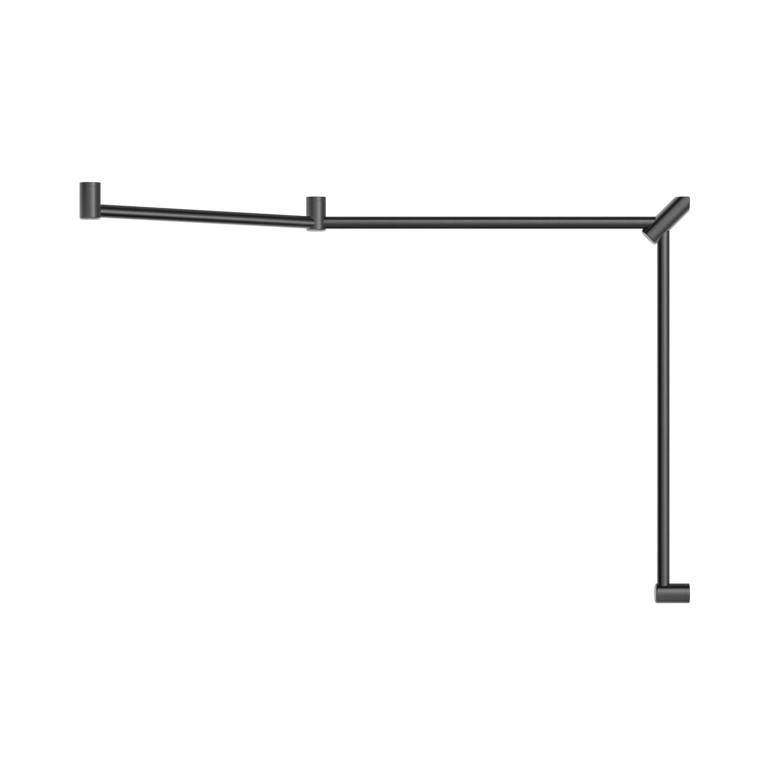 Mecca Care 32mm DDA Accessible Toilet Grab Rail Set 45 Degree Continuous 750X965X1025mm Gun Metal