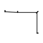 Mecca Care 32mm DDA Accessible Toilet Grab Rail Set 45 Degree Continuous 750X965X1025mm Matte Black
