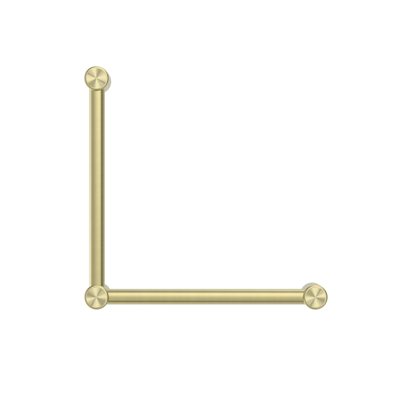Mecca Care 32mm Ambulant Toilet Grab Rail 90 Degree 450X450mm Brushed Gold