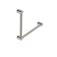 Mecca Care 32mm Ambulant Toilet Grab Rail 90 Degree 450X450mm Brushed Nickel