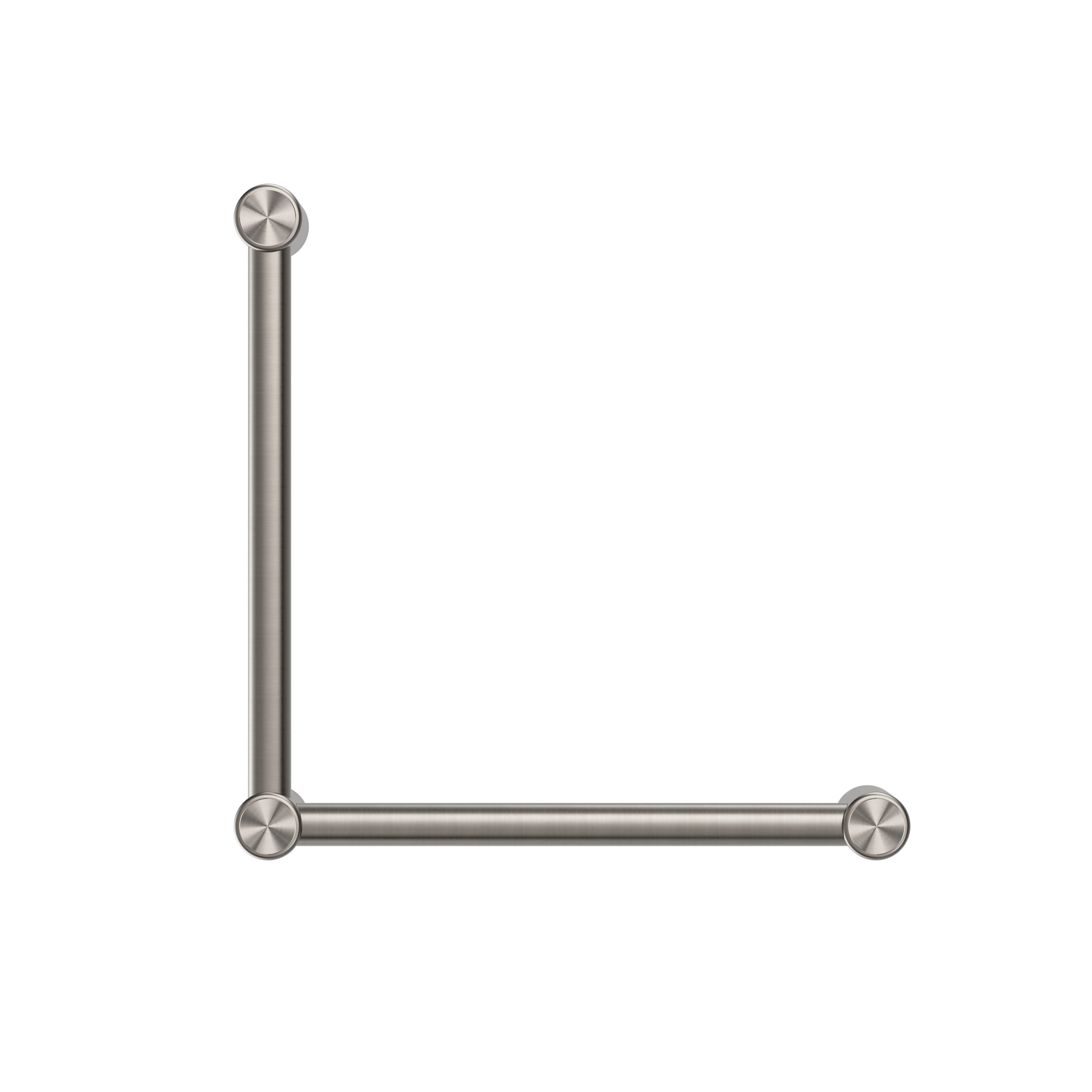 Mecca Care 32mm Ambulant Toilet Grab Rail 90 Degree 450X450mm Brushed Nickel