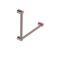 Mecca Care 32mm Ambulant Toilet Grab Rail 90 Degree 450X450mm Brushed Bronze