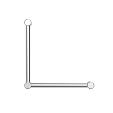 Mecca Care 32mm Ambulant Toilet Grab Rail 90 Degree 450X450mm Chrome