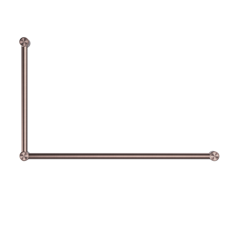 Mecca Care 32mm DDA Accessible Toilet Grab Rail Set 90 Degree 600X1000mm Brushed Bronze