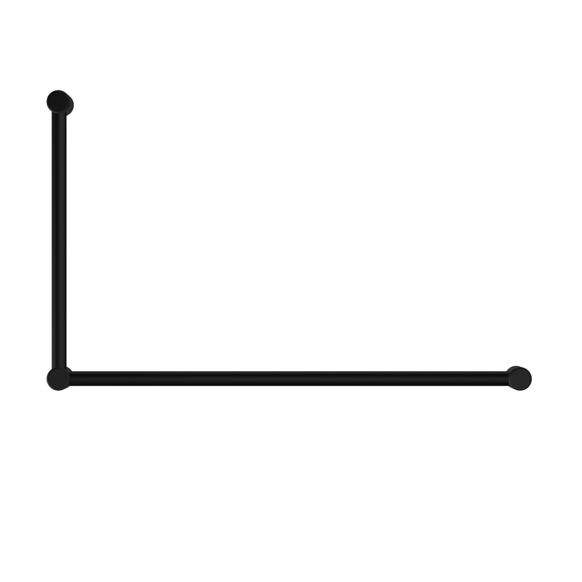 Mecca Care 32mm DDA Accessible Toilet Grab Rail Set 90 Degree 600X1000mm Matte Black