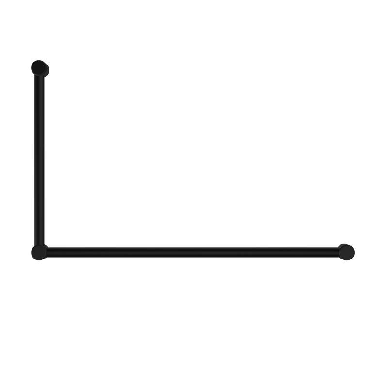 Mecca Care 32mm DDA Accessible Toilet Grab Rail Set 90 Degree 600X1000mm Matte Black