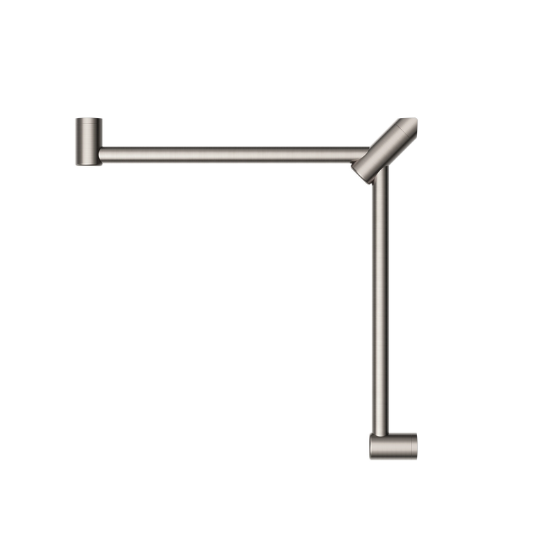 Mecca Care 32mm Wrap Around Corner Grab Rail 600X600mm Brushed Nickel