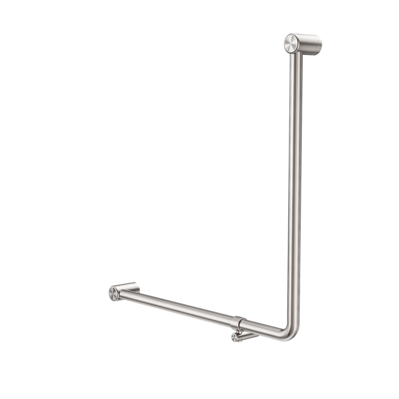 Mecca Care 32mm 90 Degree NZ4121 Accessible Toilet Grab Rail 750X750mm Brushed Nickel