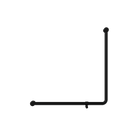 Mecca Care 32mm 90 Degree NZ4121 Accessible Toilet Grab Rail 750X750mm Matte Black