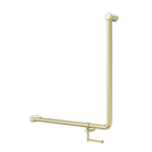 Mecca Care 32mm 90 Degree NZ4121 Accessible Toilet Grab Rail 750X750mm With Toilet Roll Holder Brushed Gold
