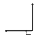Mecca Care 32mm 90 Degree NZ4121 Accessible Toilet Grab Rail 750X750mm With Toilet Roll Holder Matte Black