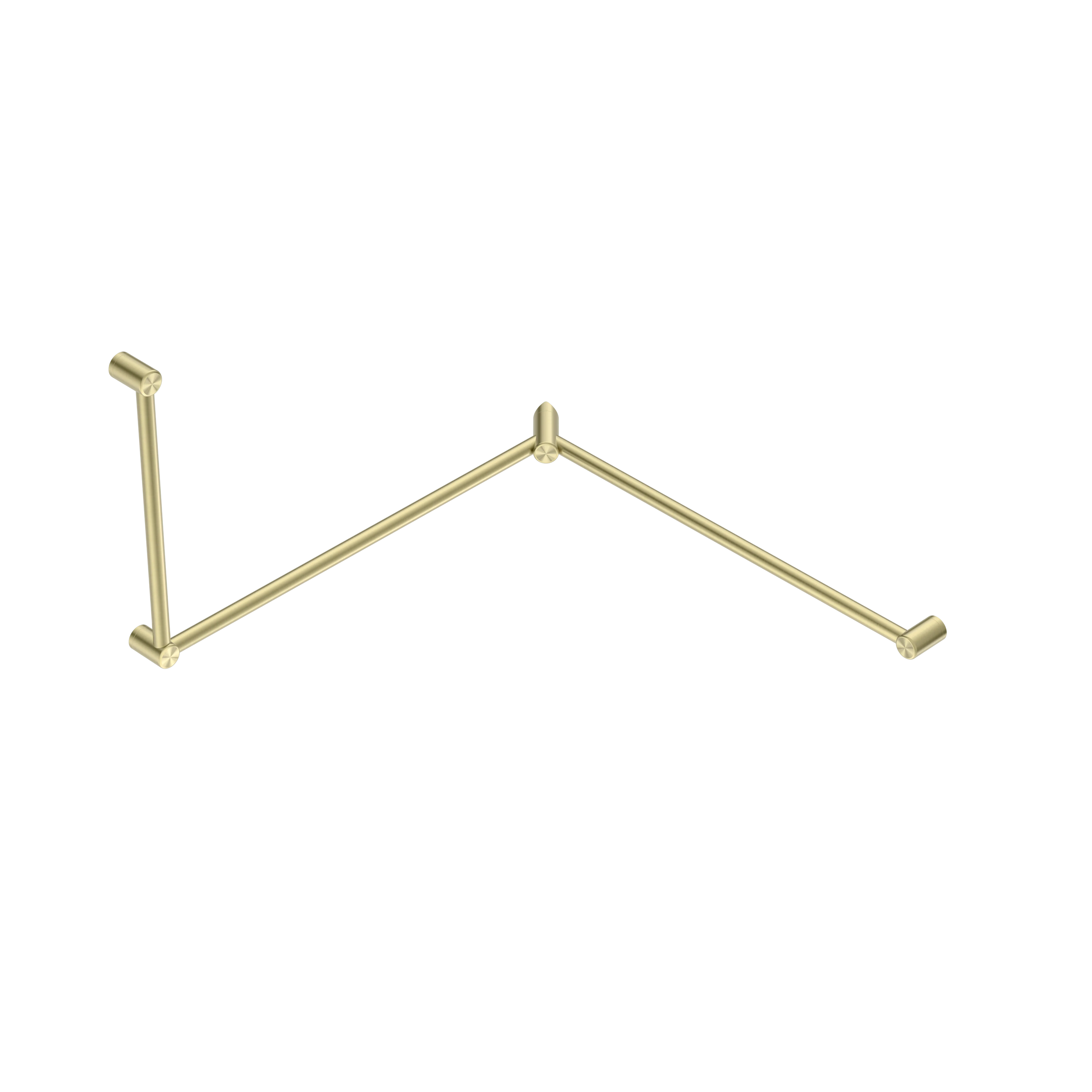 Mecca Care 32mm DDA Accessible Toilet Grab Rail Set 90 Degree Continuous 600X1065X1025mm Brushed Gold