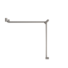 Mecca Care 32mm DDA Accessible Toilet Grab Rail Set 90 Degree Continuous 600X1065X1025mm Brushed Nickel