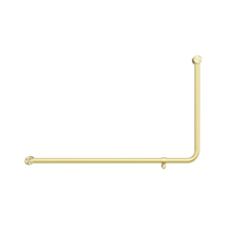 Mecca Care 32mm DDA Accessible Toilet 90 Degree Bent Tube Grab Rail 600X1000mm Brushed Gold