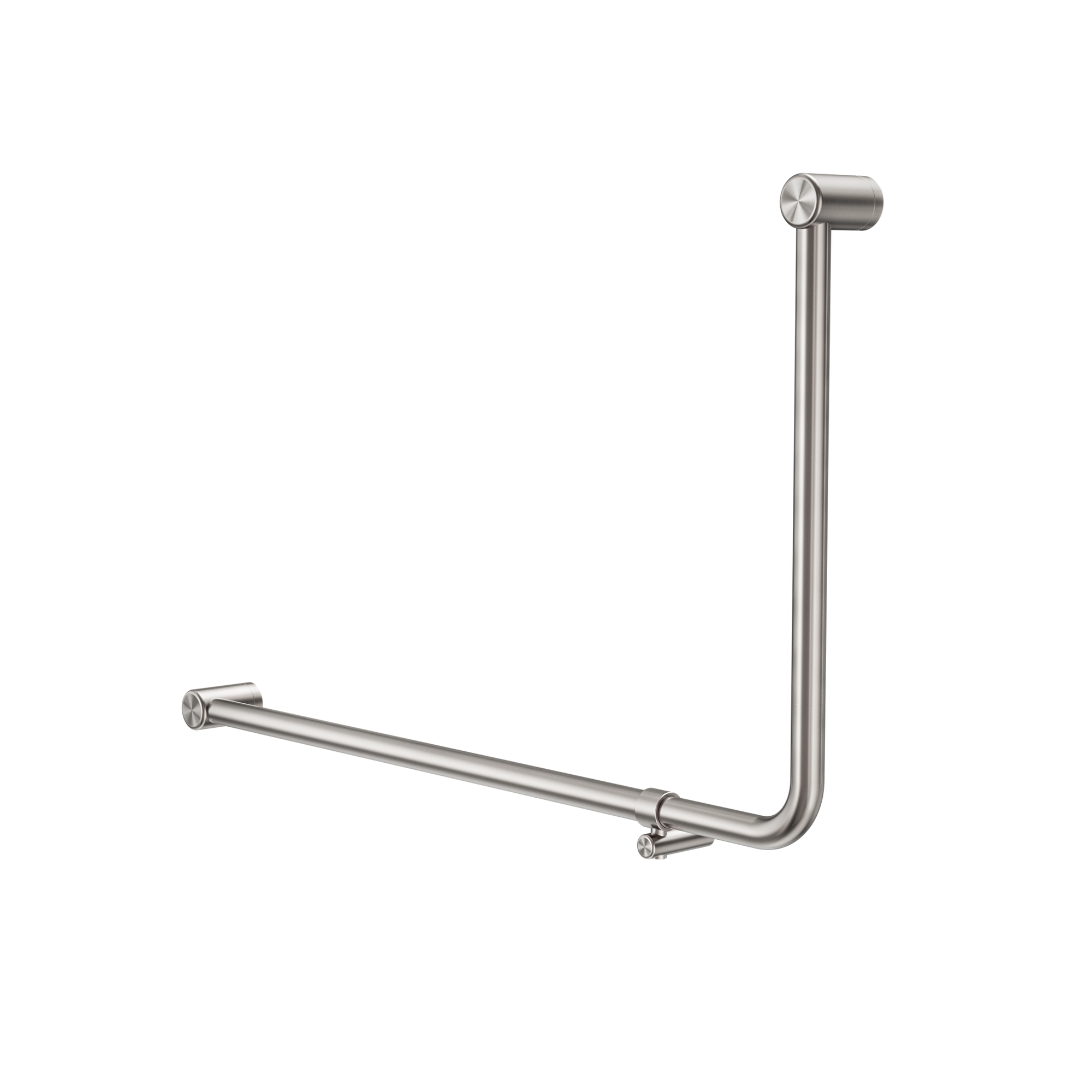 Mecca Care 32mm DDA Accessible Toilet 90 Degree Bent Tube Grab Rail 600X1000mm Brushed Nickel