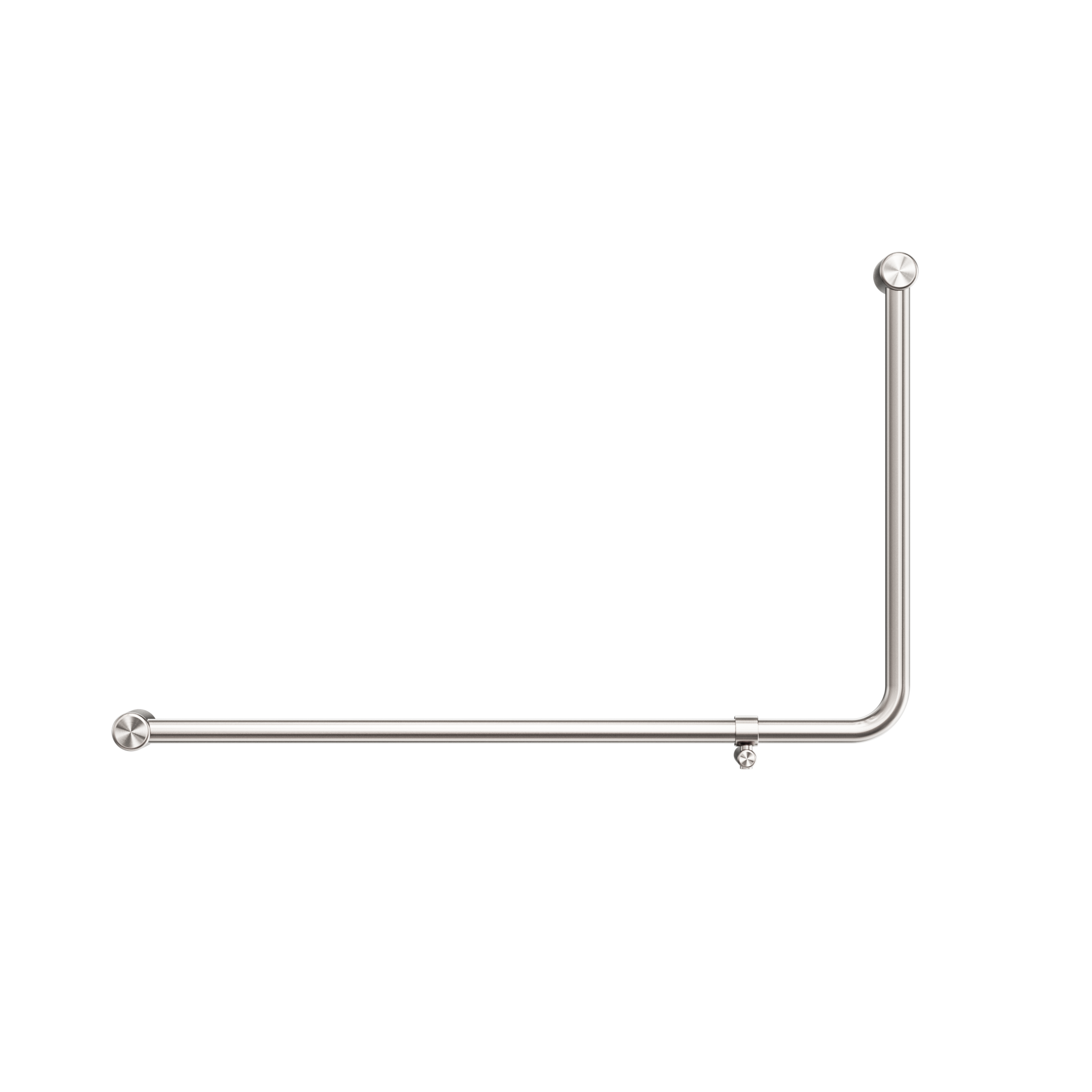 Mecca Care 32mm DDA Accessible Toilet 90 Degree Bent Tube Grab Rail 600X1000mm Brushed Nickel