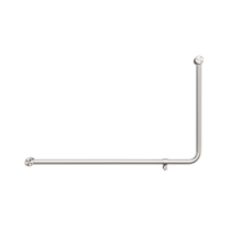 Mecca Care 32mm DDA Accessible Toilet 90 Degree Bent Tube Grab Rail 600X1000mm Brushed Nickel