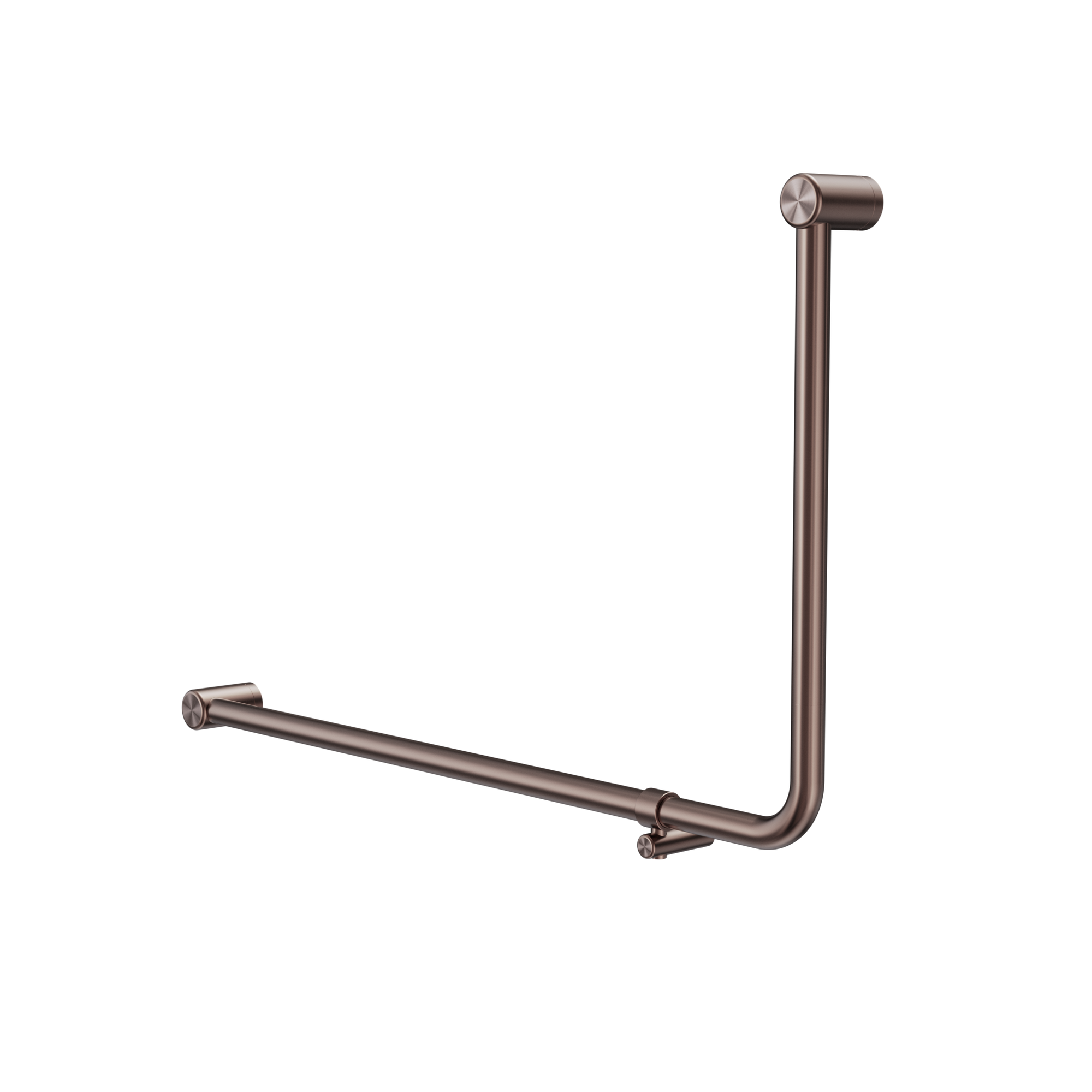 Mecca Care 32mm DDA Accessible Toilet 90 Degree Bent Tube Grab Rail 600X1000mm Brushed Bronze