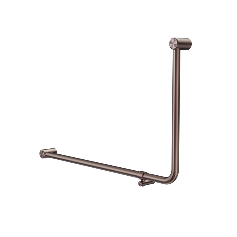 Mecca Care 32mm DDA Accessible Toilet 90 Degree Bent Tube Grab Rail 600X1000mm Brushed Bronze