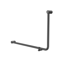 Mecca Care 32mm DDA Accessible Toilet 90 Degree Bent Tube Grab Rail 600X1000mm Gun Metal