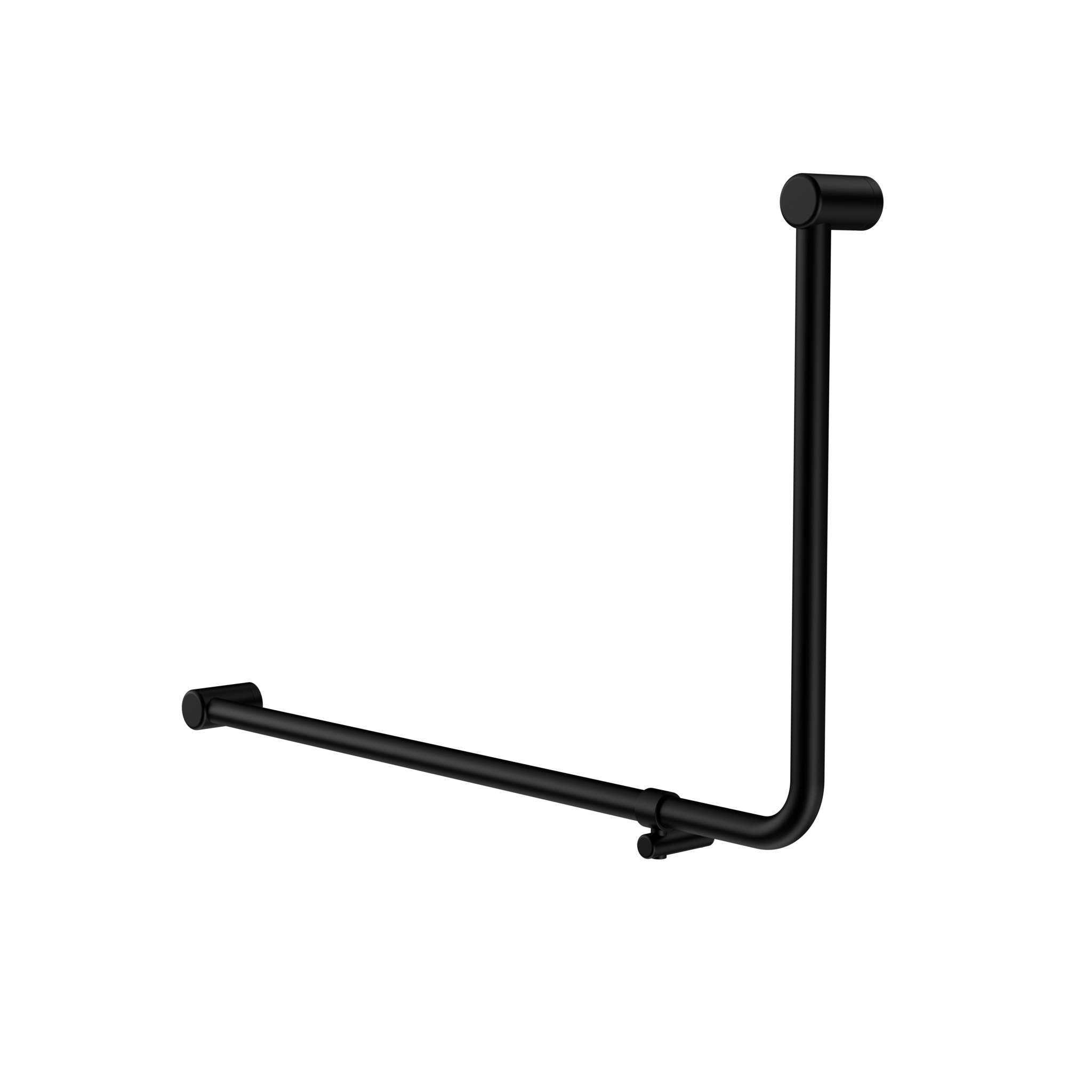 Mecca Care 32mm DDA Accessible Toilet 90 Degree Bent Tube Grab Rail 600X1000mm Matte Black