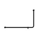 Mecca Care 32mm DDA Accessible Toilet 90 Degree Bent Tube Grab Rail 600X1000mm Matte Black