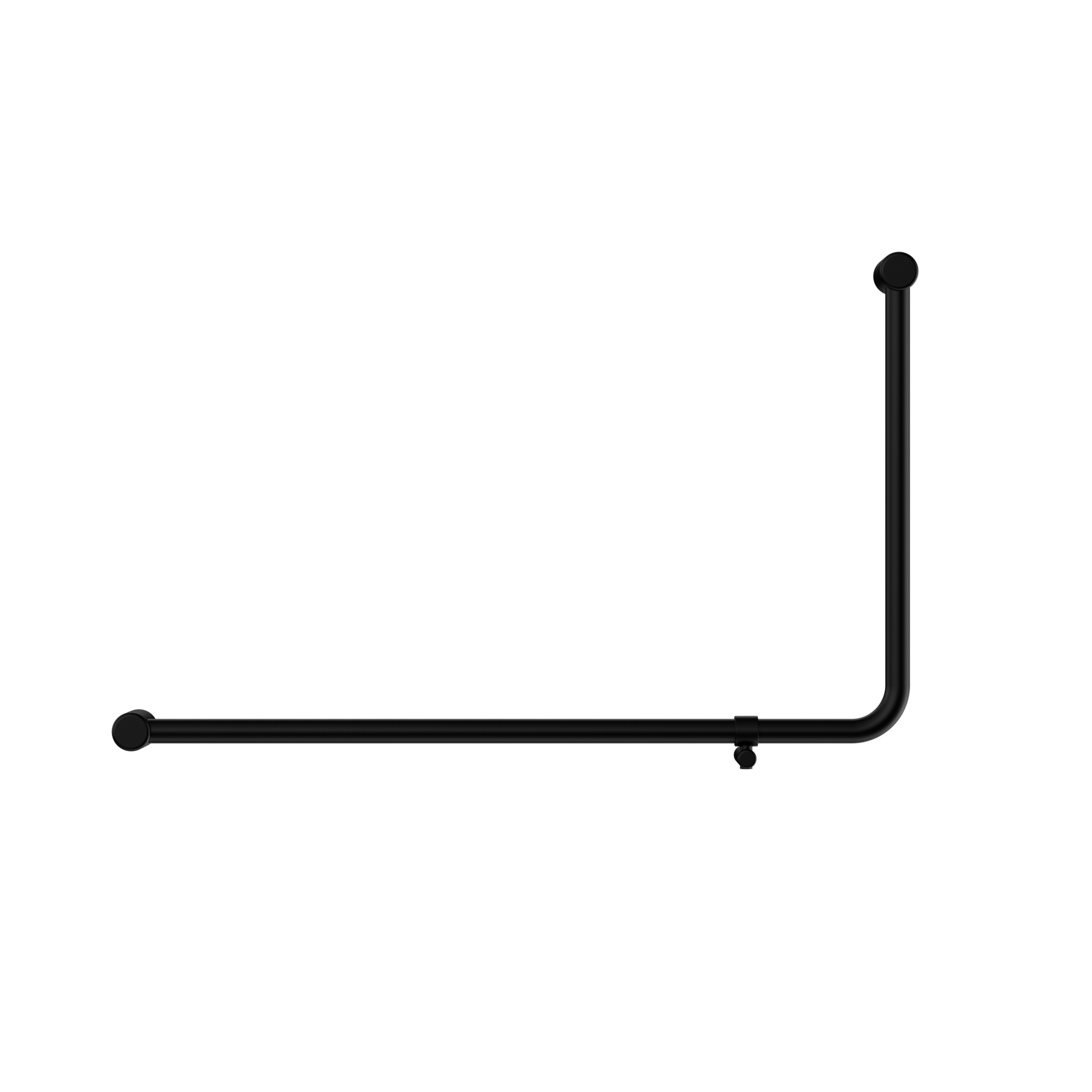 Mecca Care 32mm DDA Accessible Toilet 90 Degree Bent Tube Grab Rail 600X1000mm Matte Black