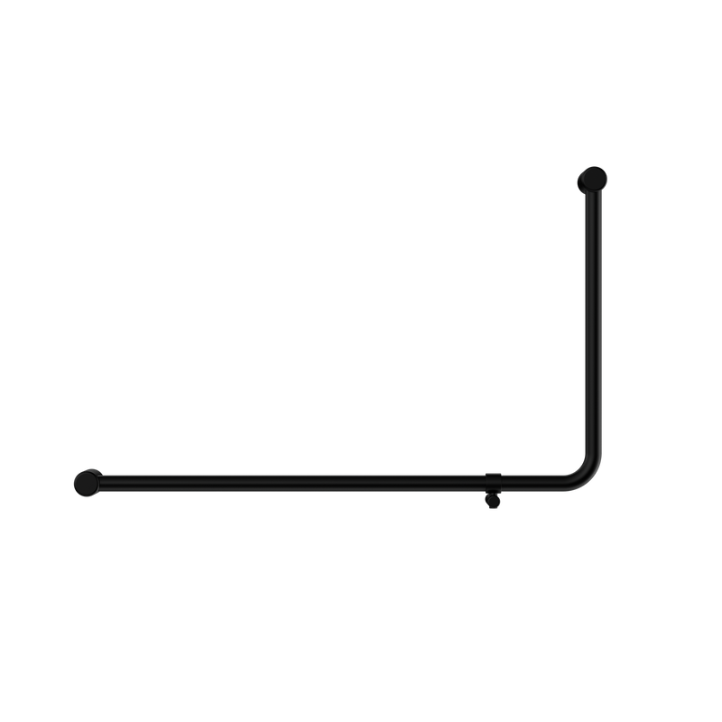 Mecca Care 32mm DDA Accessible Toilet 90 Degree Bent Tube Grab Rail 600X1000mm Matte Black