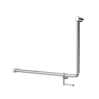 Mecca Care 32mm DDA Accessible Toilet 90 Degree Bent Tube Grab Rail 600X1000mm With Toilet Roll Holder Chrome