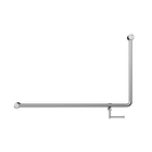 Mecca Care 32mm DDA Accessible Toilet 90 Degree Bent Tube Grab Rail 600X1000mm With Toilet Roll Holder Chrome