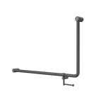Mecca Care 32mm DDA Accessible Toilet 90 Degree Bent Tube Grab Rail 600X1000mm With Toilet Roll Holder Gun Metal