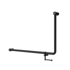 Mecca Care 32mm DDA Accessible Toilet 90 Degree Bent Tube Grab Rail 600X1000mm With Toilet Roll Holder Matte Black
