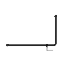 Mecca Care 32mm DDA Accessible Toilet 90 Degree Bent Tube Grab Rail 600X1000mm With Toilet Roll Holder Matte Black