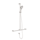 Mecca Care 32mm T Bar Grab Rail And Adjustable Shower Set 1100X750mm Brushed Nickel