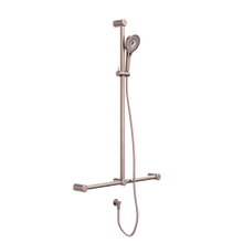 Mecca Care 32mm T Bar Grab Rail And Adjustable Shower Set 1100X750mm Brushed Bronze