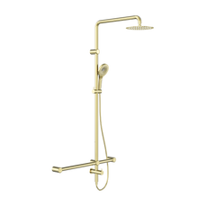 Mecca Care 32mm T Bar Grab Rail 1100x750mm Twin Shower Set Brushed Gold