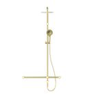 Mecca Care 32mm T Bar Grab Rail 1100x750mm Twin Shower Set Brushed Gold